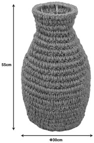 Βάζο Agelen Inart sisal σε φυσική απόχρωση Φ30x55εκ