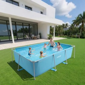 VEVOR Steel Frame Above Ground Swimming Pool 118 x 78 x 30 in Rectangular Blue
