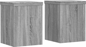 vidaXL Βάση φυτών 2 τεμ. Γκρι Sonoma 15 x 15 x 20 εκ.
