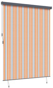 vidaXL Εξωτερικό ρολό Striped Κίτρινο και μπλε 220 x 250 cm ύφασμα