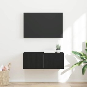 vidaXL Ντουλάπι Τηλεόρασης Τοίχου 78,5 x 30 x 29,5 cm Μαύρο
