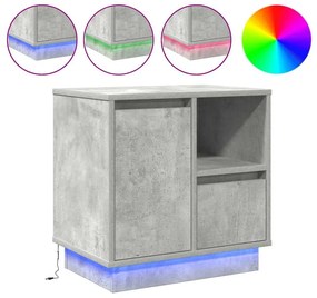 vidaXL Κομοδίνο με συρτάρι 2 pcs Γκρι σκυροδέματος 50 x 34.5 x 50 εκ.