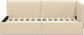 vidaXL Κρεβάτι Γωνίας Κρεμ 90 x 200 cm ύφασμα