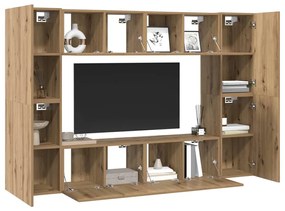 vidaXL Σετ επίπλου τηλεόρασης 8 pcs artisan δρυς 60 x 30 x 30 cm