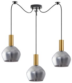 Φωτιστικό Οροφής SE21-GM-4-BL3-GL2 ADEPT TUBE Gold Matt Pendant Smoked Glass+ - 51W - 100W - 77-8583