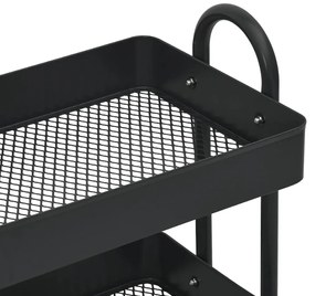 vidaXL Τροχήλατη Βάση 3 Επιπέδων Μαύρο 43 x 34 x 79 εκ. από Ατσάλι