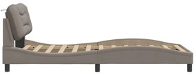 Πλαίσιο Κρεβατιού με Κεφαλάρι Taupe 100x200 εκ. Υφασμάτινο - Μπεζ-Γκρι