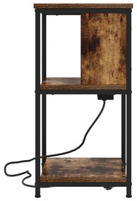 vidaXL Κομοδίνο Καπνιστή δρυς 38 x 31 x 61 εκ Επεξεργασμένο ξύλο