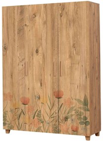 Ντουλάπα Παιδική Τρίφυλλη Leva Hedera Tulip 863SPH4244 120x48x189cm Multi Three Door
