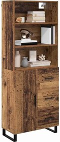 vidaXL Highboard με συρτάρι 2 pcs Παλιό ξύλο Επεξεργασμένο ξύλο