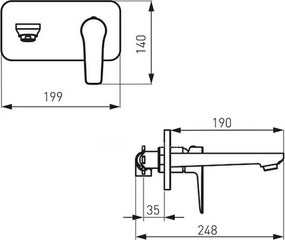Ferro Adore Black/Chrome BDR3PABLC – Εντοιχιζόμενη μπαταρία νιπτήρα