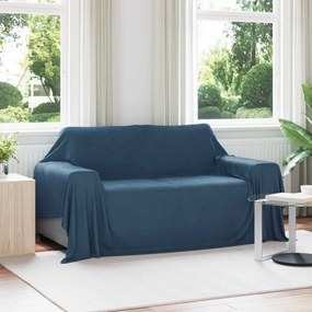 vidaXL Κουβέρτα Σκούρο μπλε 280 x 210 εκ. Μαλλί