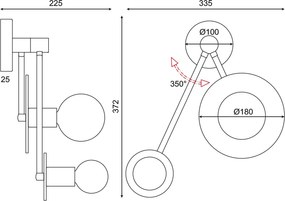 Απλίκα Τοίχου Aca Clock OD742W74BR Satin Brass