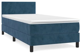 ΚΡΕΒΑΤΙ BOXSPRING ΜΕ ΣΤΡΩΜΑ ΣΚΟΥΡΟ ΜΠΛΕ 90X190 ΕΚ. ΒΕΛΟΥΔΙΝΟ 3141159