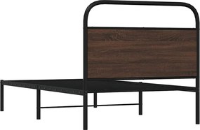 vidaXL Πλαίσιο Κρεβατιού Χωρ. Στρώμα Καφέ Δρυς 90x190 εκ Επεξ. Ξύλο