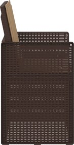 vidaXL Καρέκλες Εστιατορίου Κήπου 2 pcs Καφέ και Taupe PP