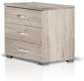ΧΕΡΙ ΞΥΛΟ Κομοδίνο με 3 συρτάρια ΚΩΔ 07-03-60 - 60cm x 56 x 38.5cm
