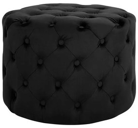Σκαμπό KASSIE τύπου CHESTERFIELD Βελούδο Μαύρο Φ60x43Υ εκ. 60x60x43 εκ.