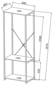 VOGUE ΝΤΟΥΛΑΠΑ SONOMA ΜΑΥΡΟ 60x40xH167cm - 18-0012