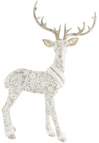 Χριστουγεννιάτικη Διακοσμητική Φιγούρα Ελάφι 240035 47x20x74cm White-Gold