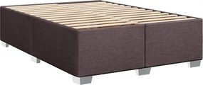 vidaXL Κρεβάτι Boxspring με Στρώμα Σκούρο Καφέ 140x190 εκ. Υφασμάτινο