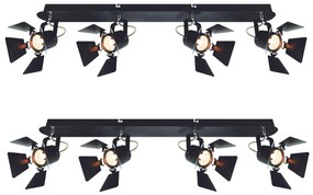 GU12015A-4B (x2) Mystik Packet Metal black ceiling lamp with rotating heads+