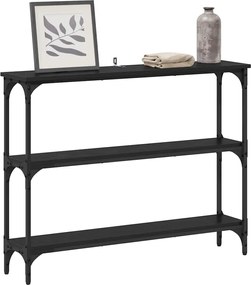 vidaXL Τραπέζι κονσόλας με ράφι Μαύρη δρυς 100 x 22,5 x 75 εκ