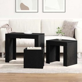 vidaXL Τραπέζι Σαλονιού με Στηρίγματα 3 pcs Μαύρη δρυς 61 x 30 x 50 εκ