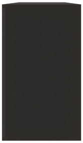 Παπουτσοθήκη Μαύρη 80 x 24 x 45 εκ. από Επεξεργασμένο Ξύλο - Μαύρο