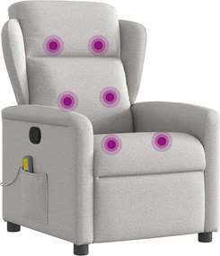 vidaXL καρέκλα ανάκλισης μασάζ Cloud Grey Fabric