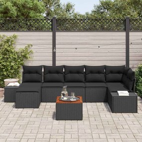 vidaXL Σετ Καναπέ Κήπου 8 pcs Μαύρο