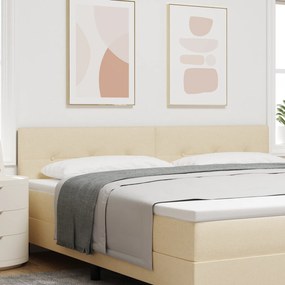vidaXL LED Κεφαλάρι Με Κουμπιά Κρεμ 100 εκ Υφασμάτινο