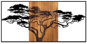 Διακοσμητικό Τοίχου Acacia Tree 899SKL2315 147x3x70cm Black-Walnut Wallity Metal,Wood