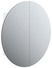 vidaXL Ντουλάπι Μπάνιου με Στρογγυλό Καθρέφτη&amp;LED Λευκό 54x54x17,5 εκ.