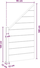 vidaXL Σετ Φράχτη 95 x 180 εκ. WPC και Αλουμίνιο Μαύρο