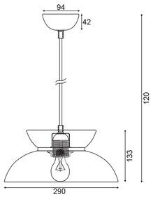 ΚΡΕΜΑΣΤΟ Φ/Σ 1ΧΕ27 ΛΕΥΚΟ ΜΕΤΑΛΛΙΚΟ D29XH120CM AEOLUS