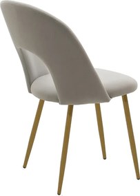 Καρέκλα Jonah pakoworld βελούδο γκρι-φυσικό πόδι