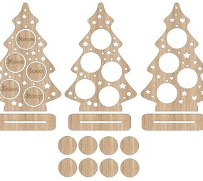 Σετ των 3 Intra απο ξύλο plywood 3mm-4mm πάχος – ξύλο Δέντρου Εμφάνιση Χριστουγεννιάτικων Διακοσμητικών Μπαλών 30x30 cm INTRAVECTRY-MY547774