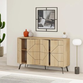 Μπουφές μελαμίνης Dune Megapap χρώμα φυσικό οξιάς 123x35x77,4εκ.