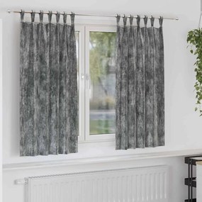 vidaXL Κουρτίνα με κουρτίνες 2 pcs Γκρι 175 x 140 εκ. Βελούδο