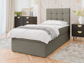 Επενδυμένο Κρεβάτι Luanda Single-Γκρεζ-90x200