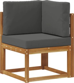 vidaXL Σειρά Καναπέ Εξωτερικού 4 Τεμάχιο Φυσικό και Ανθρακί