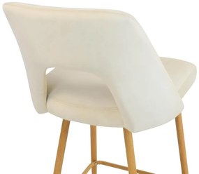 Σκαμπό μπαρ Murde μπεζ βελούδο ύφασμα και μεταλλικά πόδια σε φυσικό 47x52x96εκ. 2αδα 47x52x96 εκ.