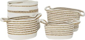 Σετ Καλαθιών DKD Home Decor Θαλασσινό γρασίδι Boho 36 x 36 x 34 cm