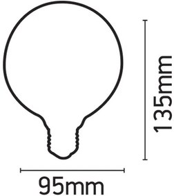 Λαμπτήρας LED Filament InLight E27 G95 8W 2700K Dimmable Amber