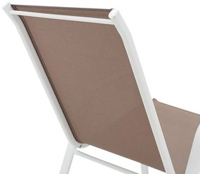 Καρέκλα - Πολυθρόνα Calan μέταλλο λευκό - textilene καφέ 55x75x90 εκ. 55x75x90 εκ.