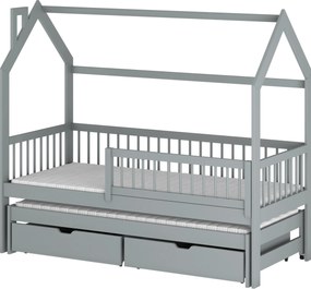 PAPI 80x180 grey children's house bed Lano Furniture