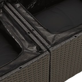 vidaXL Patio Sofa Set 5-θέσια Black