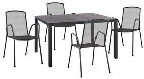 Intrahome ΣΕΤ 5ΤΜΧ ΜΕ ΤΡΑΠΕΖΙ 140Χ80Χ75,5Υ ΑΛΟΥΜΙΝΙΟΥ & ΚΑΡΕΚΛΕΣ ΜΕΤΑΛΛΙΚΕΣ ΑΝΘΡΑΚΙ intraho-0008454
