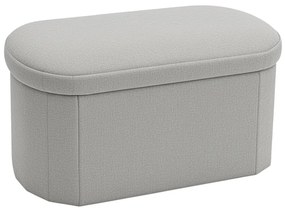 Σκαμπό-μπαούλο Otto pakoworld ύφασμα μπουκλέ σε κρεμ-ivory απόχρωση 76x38x38εκ